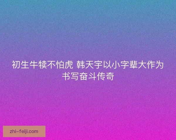 初生牛犊不怕虎 韩天宇以小字辈大作为书写奋斗传奇